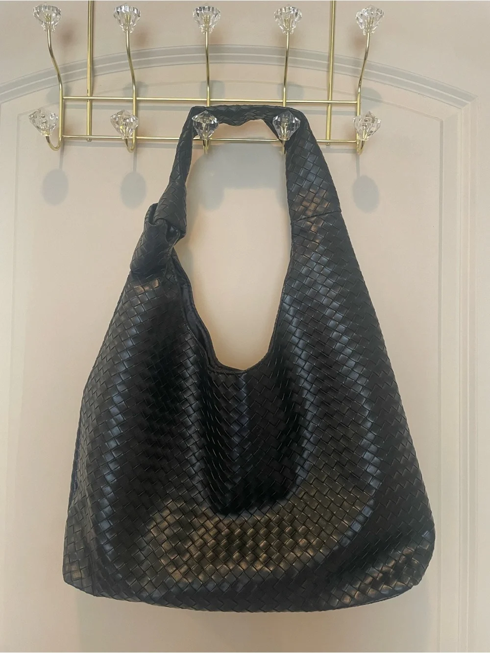 Black Woven Shoulder Bag - Timeless Everyday Tote